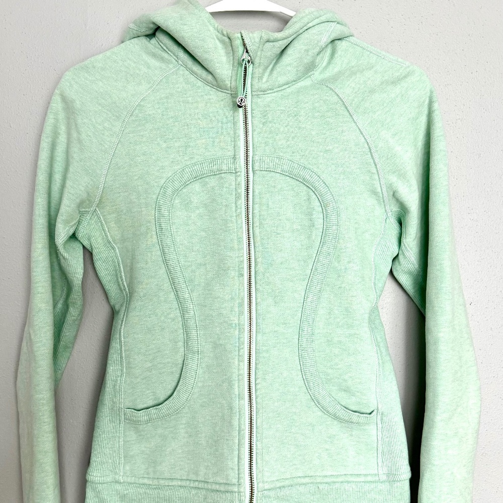 VINTAGE LULULEMON Heathered Scuba Hoodie - size 4 in “Mint Green”